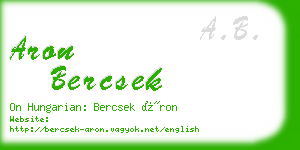 aron bercsek business card